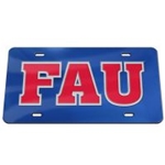 FAU ACRYLIC LICENSE PLATE COVER