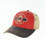 OLD FAVORITE TRUCKER SCARLET/NAVY SPLIT CIRCLE